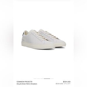 Common Projects Achilles Super 2053 White Leather Sneakers Size 44